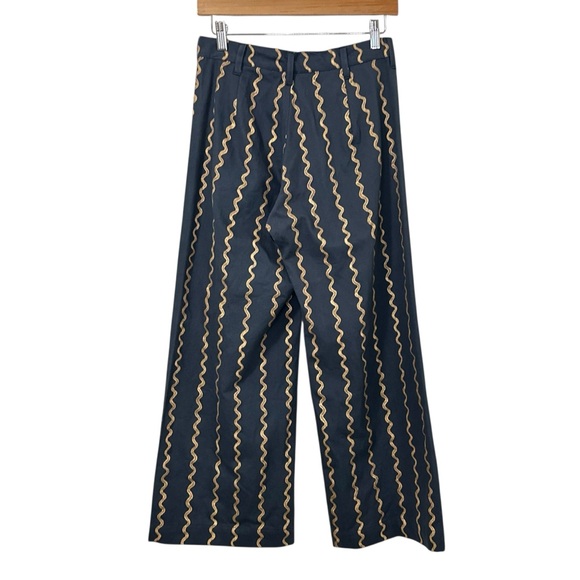 Sz Blockprints Womens High Waist Wide Leg Denim Crop Disco Pants Sz Small Blue - Picture 2 of 8